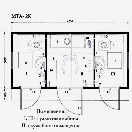 Санузел в кафе план